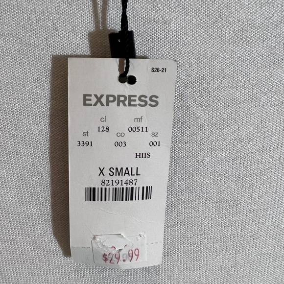 Express Women's Open Front Cardigan Sweater Cream Size X Small NWT - Picture 5 of 7